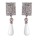 Urbana Glass Pearl Austrian Stone Dangler Earrings - 1306873