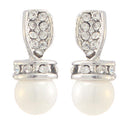Kriaa Rhodium Plated Austrian Stone Dangler Earrings - 1307117