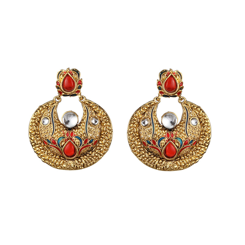 Amina Creation Gold Plated Dangler Earrings