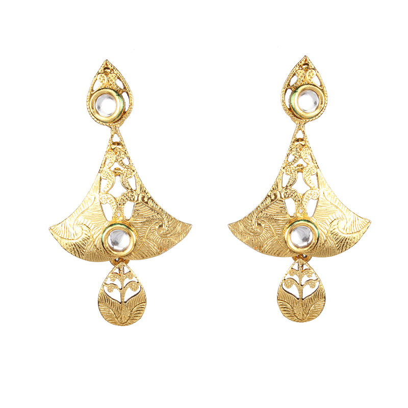 Amina Creation Gold Plated Dangler Earrings