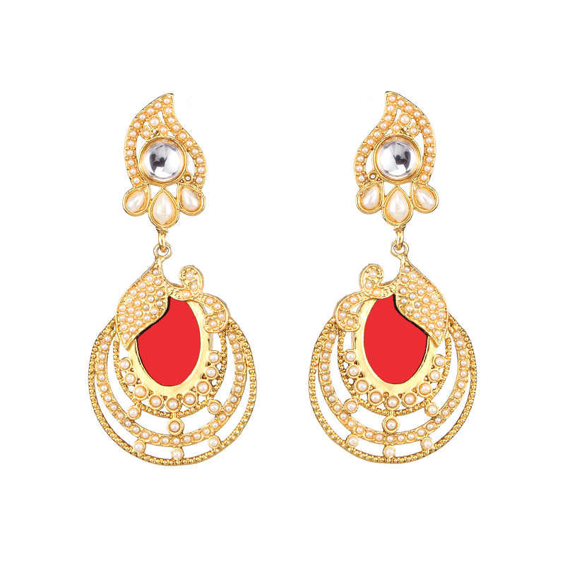 Amina Creation Gold Plated Dangler Earrings