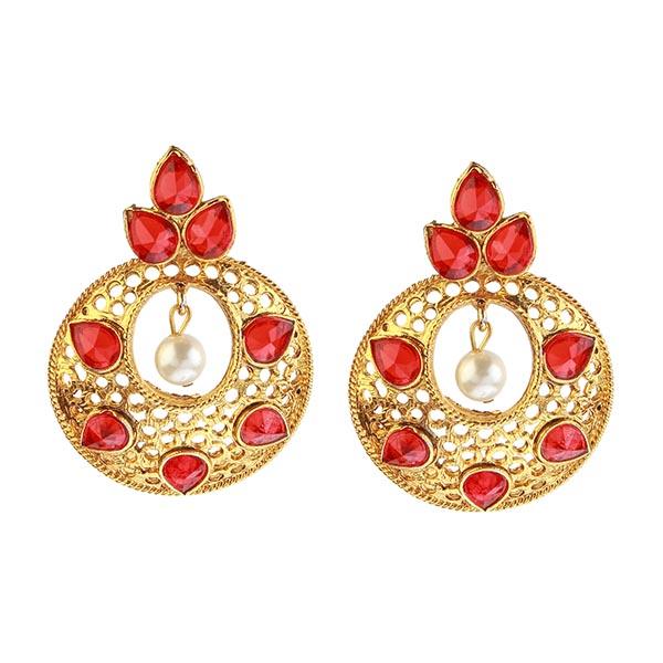 Kriaa Austrian Stone Gold Plated Dangler Earrings - 1307402C