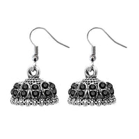 The99jewel Rhodium Plated Austrian Stone Jhumki Earrings - 1307511F