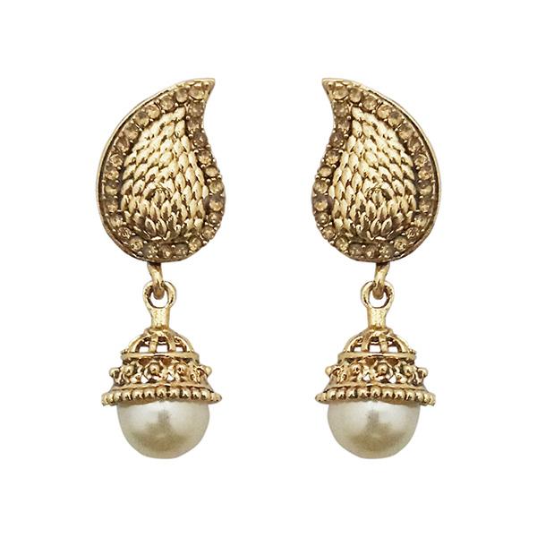 Kriaa Gold Plated Brown Austrian Stone Jhumki Earrings - 1307609A