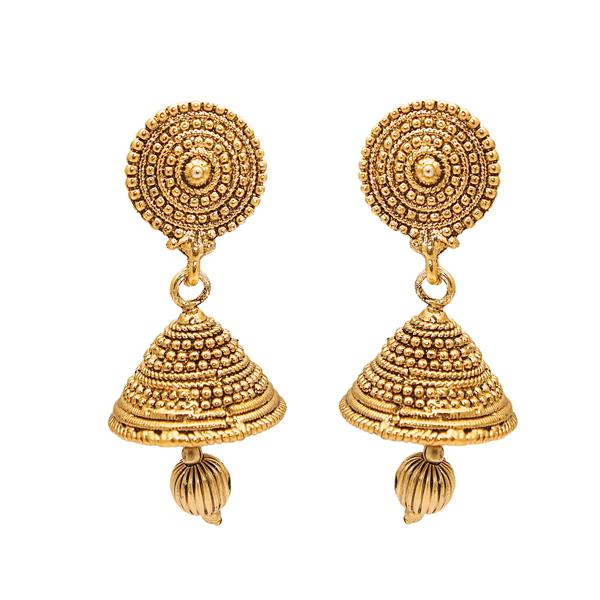 Kriaa Zinc Alloy Gold Plated Jhumki Earrings - 1307611