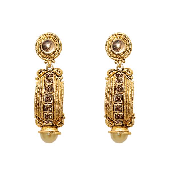 Kriaa Austrian Stone Gold Plated Dangler Earrings - 1307625