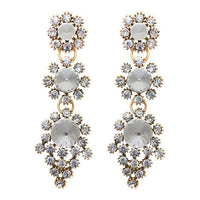 Jeweljunk Antique Gold Plated Austrian Stone Dangler Earrings - 1307729B