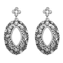 Jeweljunk Oxidised Plated Austrian Stone Dangler Earrings - 1307738A