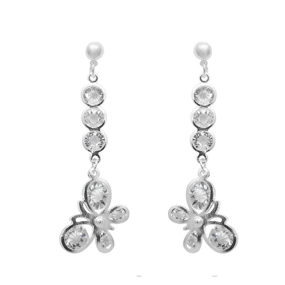 Urthn Silver Plated Austrian Stone Dangler Earrings - 1307954