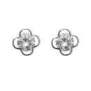 Morini Cubic Zirconia Diamond  Floral Stud Earrings - 1308015