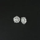 Urthn AD Stone Rhodium Plated Stud Earrings - 1308040B
