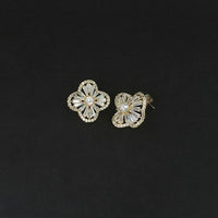 Urthn AD Stone Gold Plated Stud Earrings - 1308046A