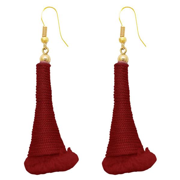 The99Jewel Zinc Alloy Maroon Thread Earrings - 1308318E