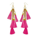 Jeweljunk Gold Plated Pink Thread Earrings - 1308330L