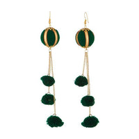 Jeweljunk Green Thread Gold Plated Earrings - 1308331B