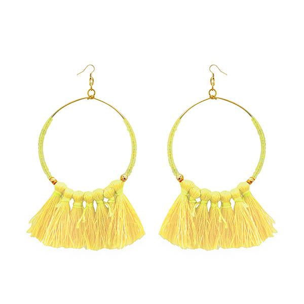 Jeweljunk Gold Plated Yellow Thread Earrings - 1308339G