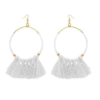 Tip Top Fashions Gold Plated White Thread Earrings - 1308339H