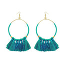 Jeweljunk Green Gold Plated Thread Earrings - 1308339I