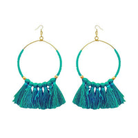 Jeweljunk Green Gold Plated Thread Earrings - 1308339I