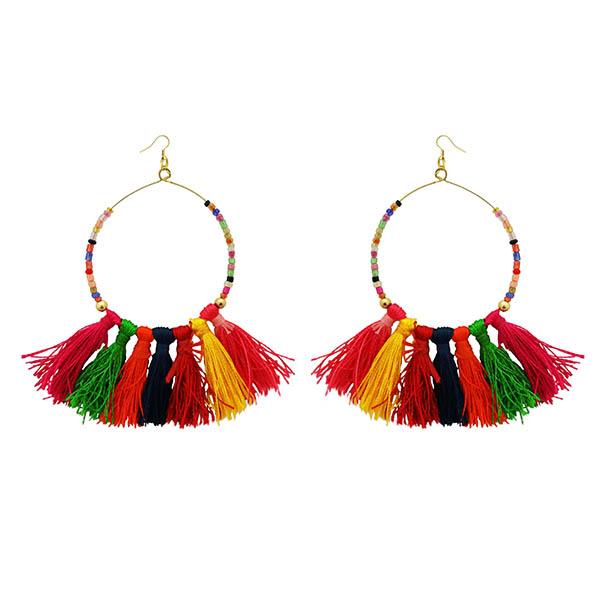 Jeweljunk Multicolor Beads Thread Earrings - 1308339N