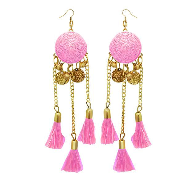 Jeweljunk Pink Thread Gold Plated Earrings - 1308341H