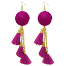 Jeweljunk Pink Thread Gold Plated Earrings - 1308342B