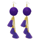 Jeweljunk Gold Plated  Purple Thread Earrings - 1308342D