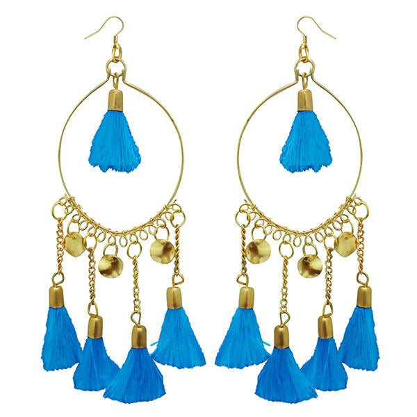 Jeweljunk Blue Thread Gold Plated Earrings - 1308344C