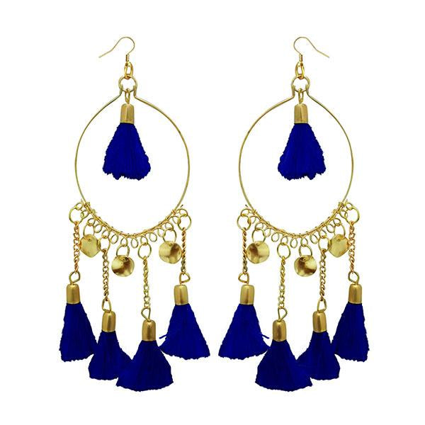 Jeweljunk Blue Thread Gold Plated Earrings - 1308344F