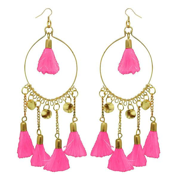 Jeweljunk Pink Thread Gold Plated Earrings - 1308344G