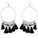 Jeweljunk Silver Plated Black Thread Earrings - 1308345H