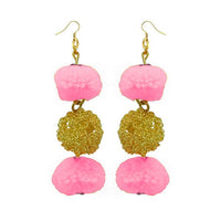 Jeweljunk Pink Pompom Thread Earrings - 1308347E