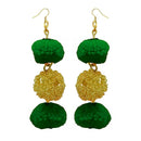 Tip Top Fashions Green Pompom Thread Earrings - 1308347F