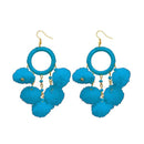 Jeweljunk Blue Thread Pompom Earrings - 1308348L
