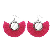 Jeweljunk Silver Plated Pink Thread Earrings - 1308349H