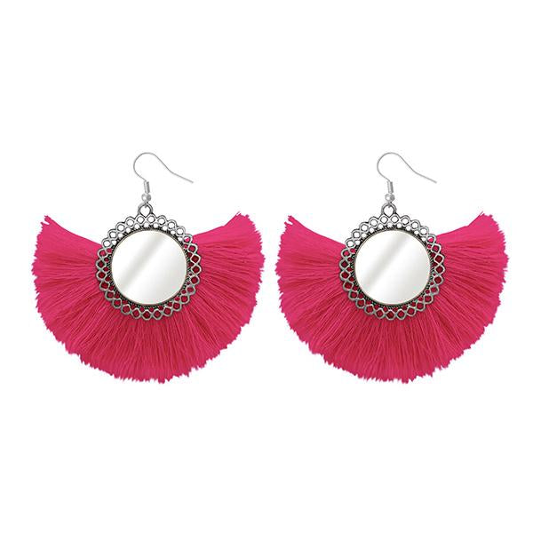 Jeweljunk Silver Plated Pink Thread Earrings - 1308349H