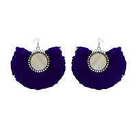 Jeweljunk Blue Thread Silver Plated Earrings - 1308350B