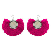 Jeweljunk Pink Thread Silver Plated Earrings - 1308350I