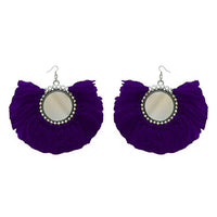 Jeweljunk Blue Thread Silver Plated Earrings - 1308350M