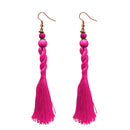 Jeweljunk Pink Beads Thread Earrings - 1308356C