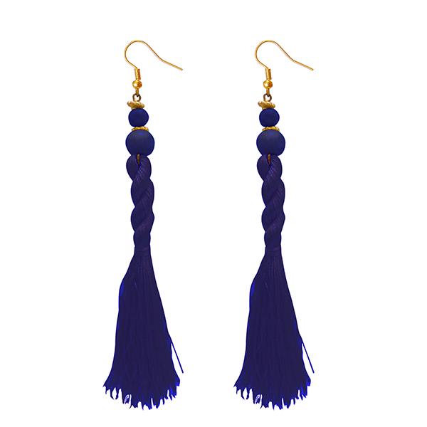 Jeweljunk Blue Beads Thread Earrings - 1308356E