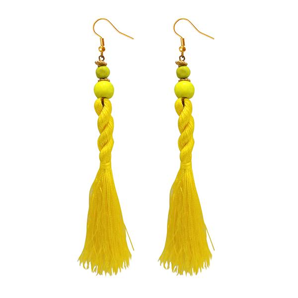 Jeweljunk Yellow Beads Thread Earrings - 1308356L