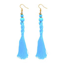 Jeweljunk Blue Beads Thread Earrings - 1308356M