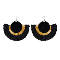 Jeweljunk Yellow And Black Thread Earrings - 1308357J