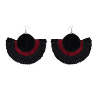 Jeweljunk Red And Black Thread Earrings - 1308357K