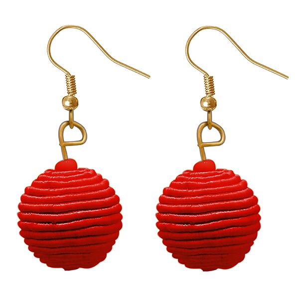 Tip Top Fashions Red Thread Dangler Earrings - 1308358D