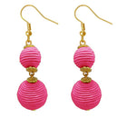 Jeweljunk Pink Thread Gold Plated Dangler Earrings - 1308359B