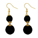 Jeweljunk Black Thread Gold Plated Dangler Earrings - 1308359C
