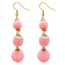 Jeweljunk Pink Thread Gold Plated Dangler Earrings - 1308360D