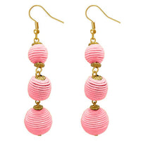 Jeweljunk Pink Thread Gold Plated Dangler Earrings - 1308360D